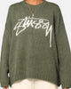 Stüssy Women's Smooth Stock Oversized Knitted Sweater Forest Green