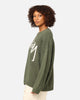 Stüssy Women's Smooth Stock Oversized Knitted Sweater Forest Green