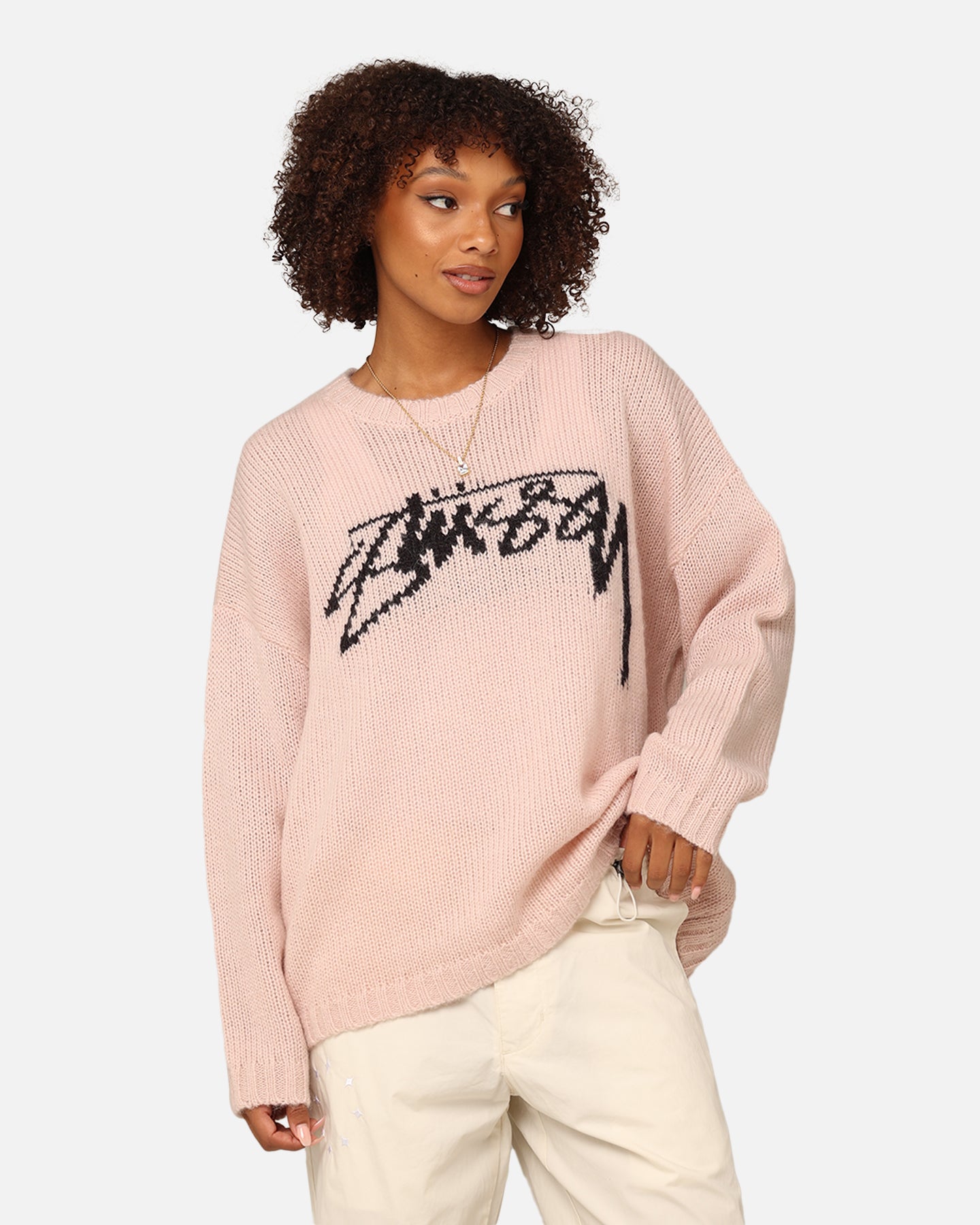 C*o様 STUSSY ピンクロゴニットセーター　M Stussy STOCK SWEATER - pink | eBay