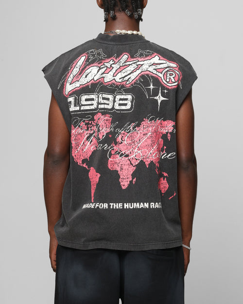 Loiter Motor Oversized Muscle T-Shirt Charcoal