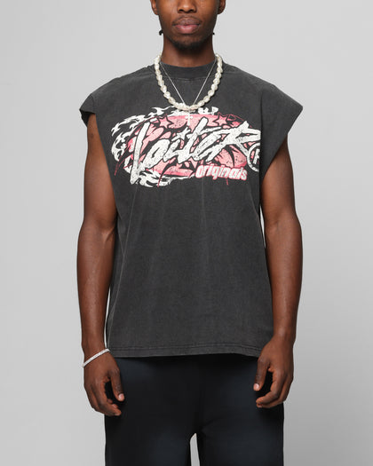 Loiter Motor Oversized Muscle T-Shirt Charcoal