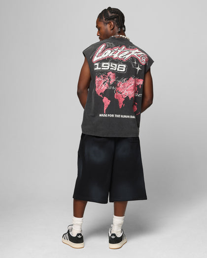 Loiter Motor Oversized Muscle T-Shirt Charcoal