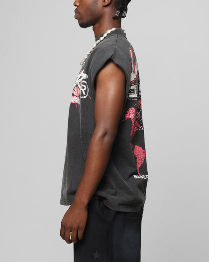 Loiter Motor Oversized Muscle T-Shirt Charcoal