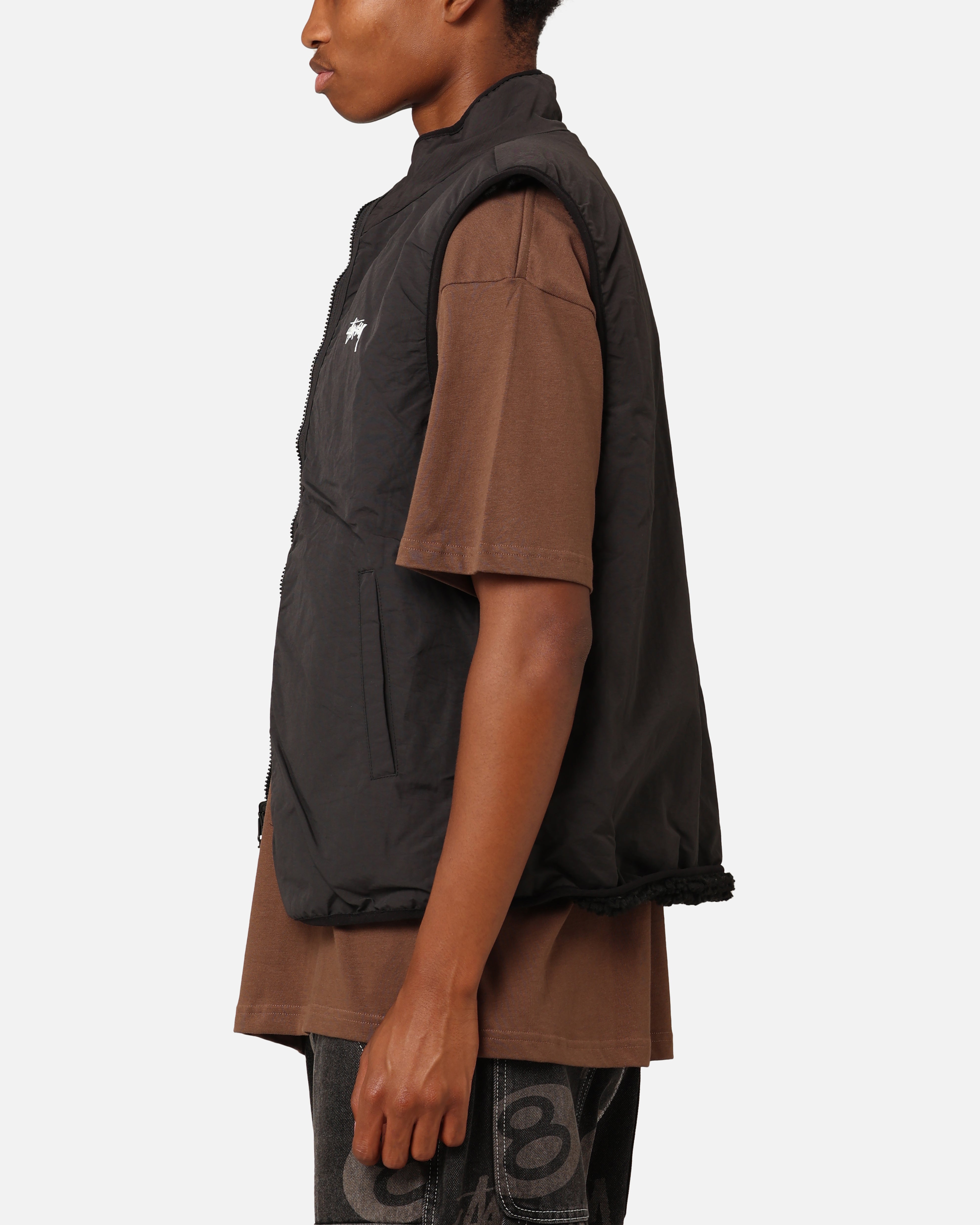 Stüssy 8 Ball Sherpa Reversible Vest Black | Culture Kings