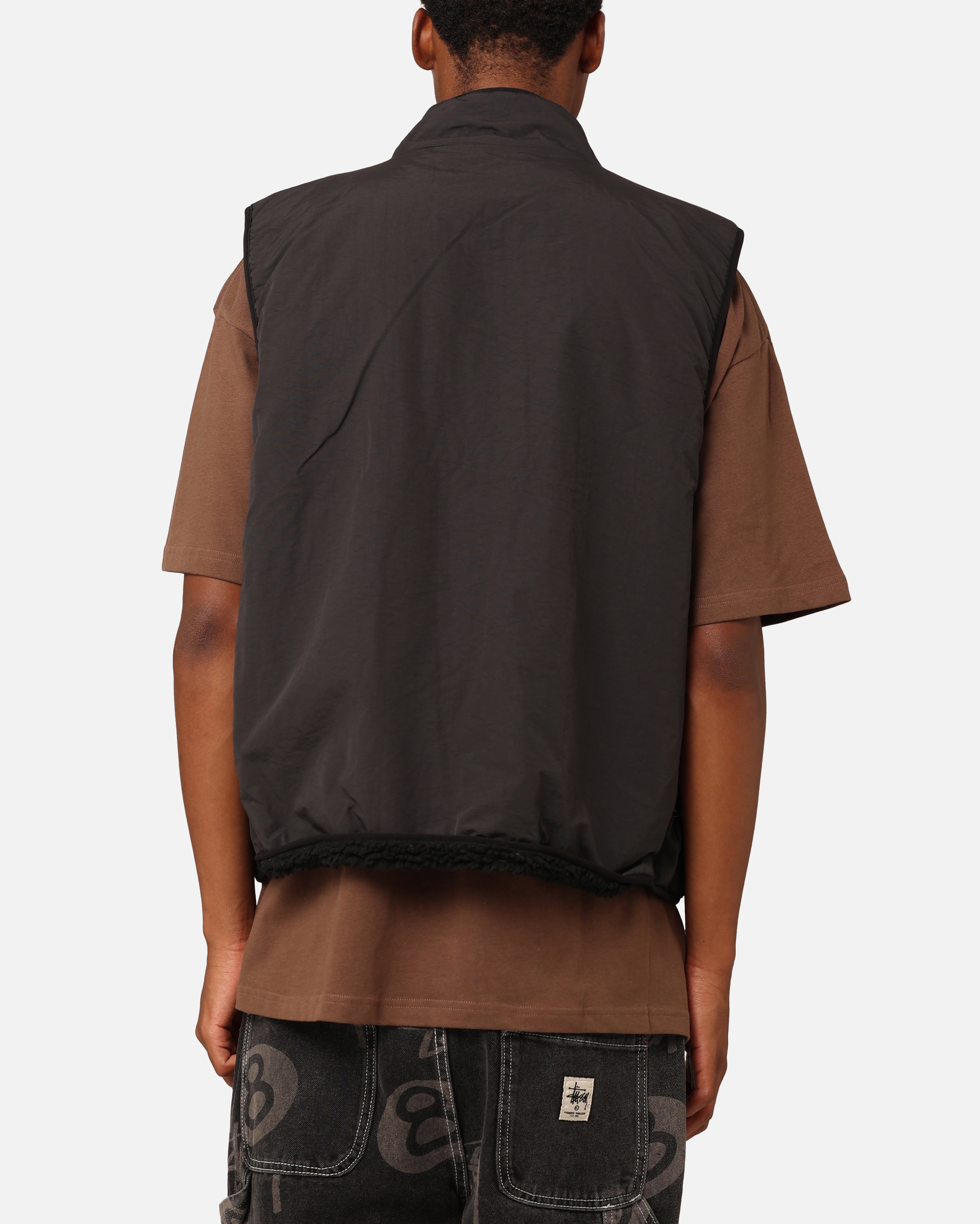 Stüssy 8 Ball Sherpa Reversible Vest Black | Culture Kings