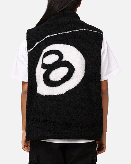 Stüssy 8 Ball Sherpa Reversible Vest Black