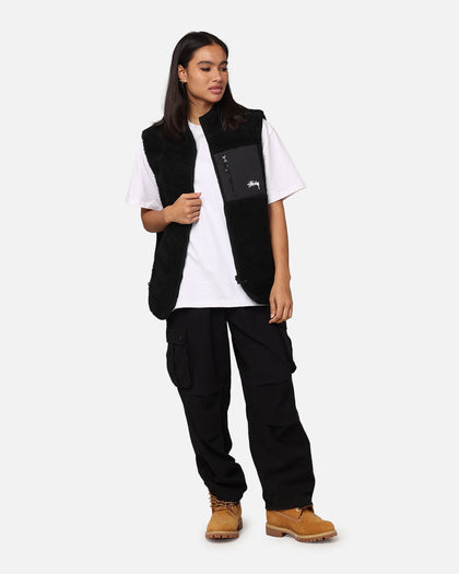 Stüssy 8 Ball Sherpa Reversible Vest Black