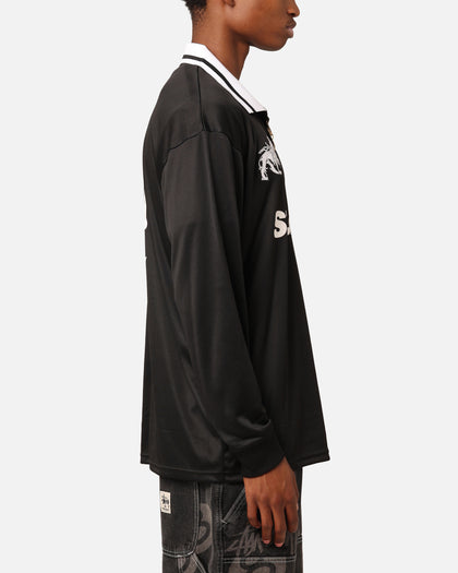 Stüssy Football Polo Long Sleeve T-Shirt Black