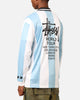 Stüssy Football Polo Long Sleeve T-Shirt Blue/White