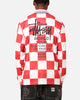 Stüssy Football Polo Long Sleeve T-Shirt White/Red Check
