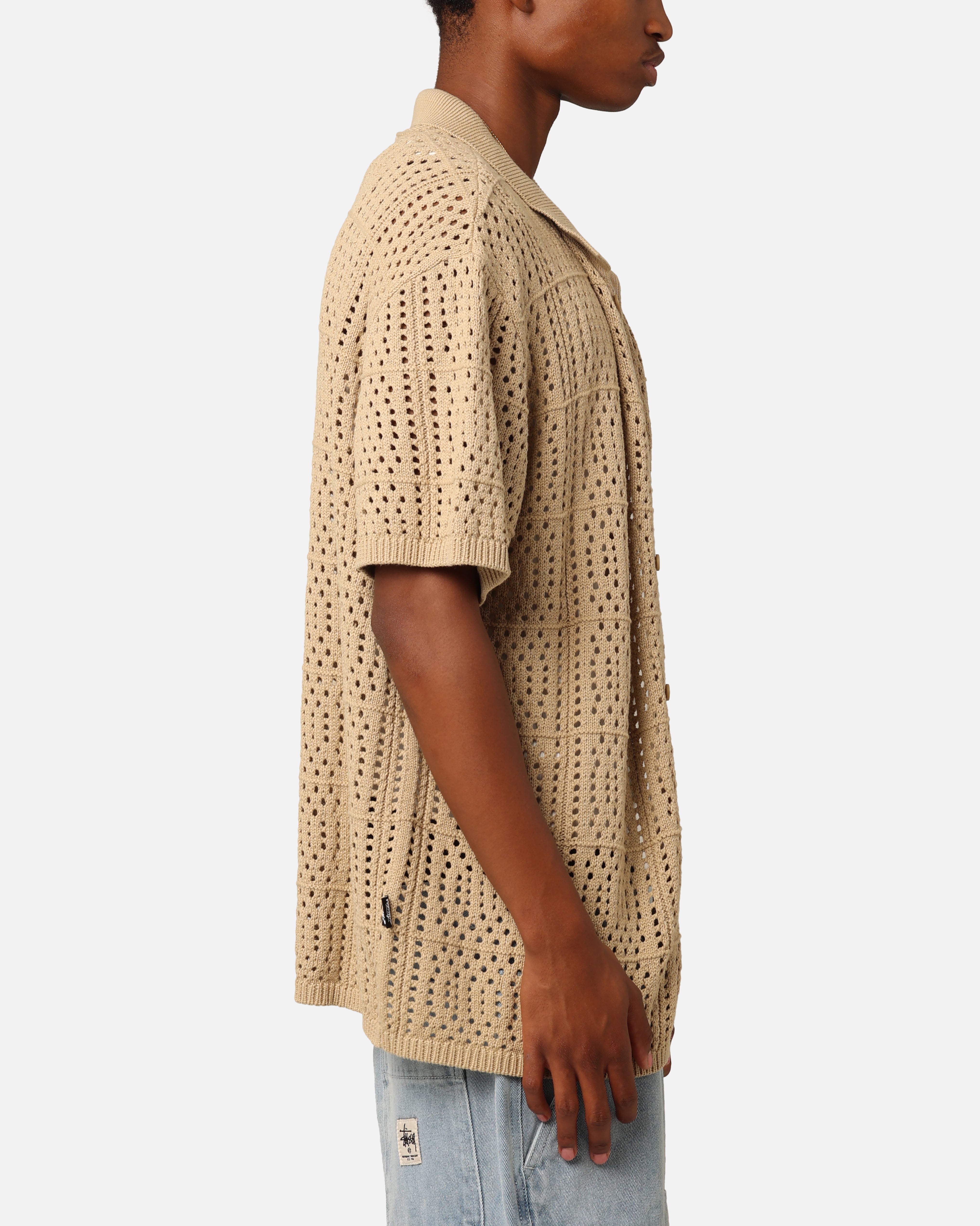 Stüssy Crochet Shirt Khaki | Culture Kings