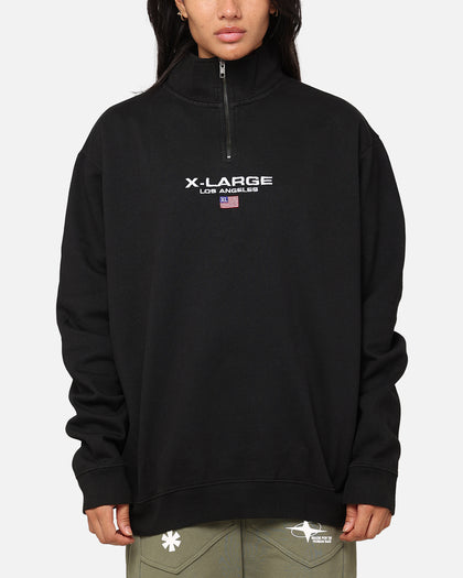 X-Large Quater Zip Crewneck Pigment Black