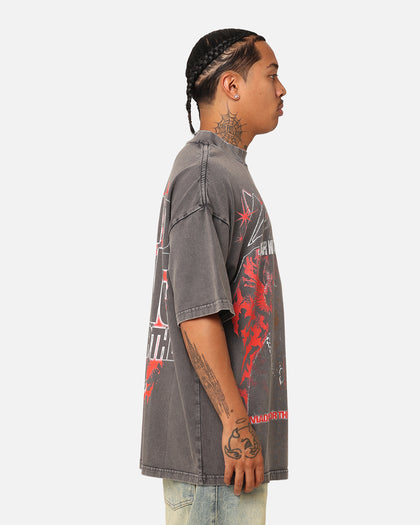 Loiter Dog Tag Oversized T-Shirt Charcoal Grey