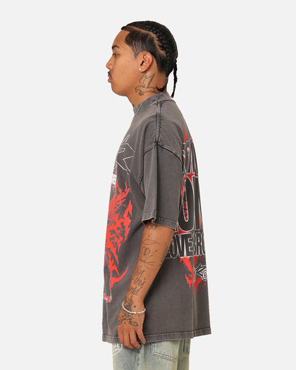 Loiter Dog Tag Oversized T-Shirt Charcoal Grey