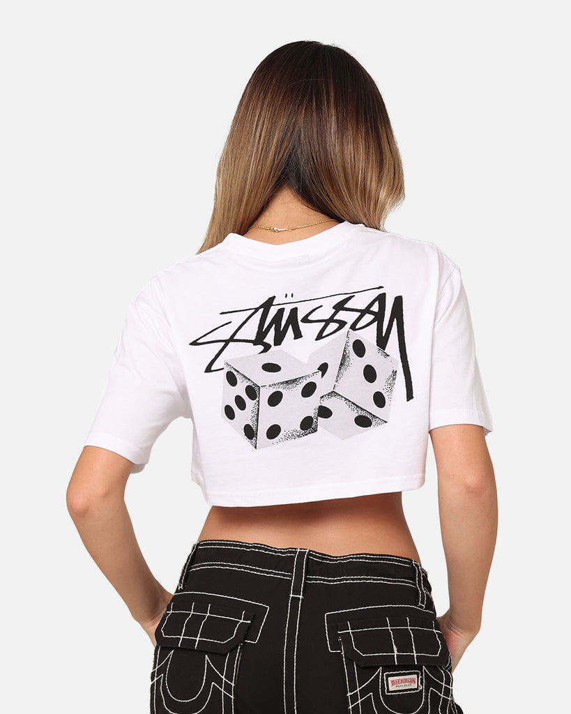 Stussy Women's Dice Cropped T-Shirt White | Culture Kings