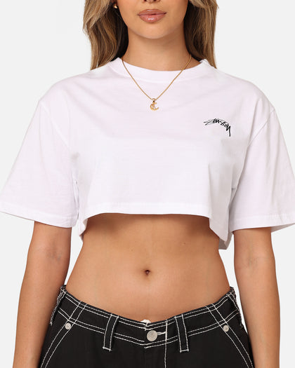 Stussy Women's Dice Cropped T-Shirt White