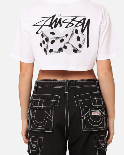 Stussy Women's Dice Cropped T-Shirt White