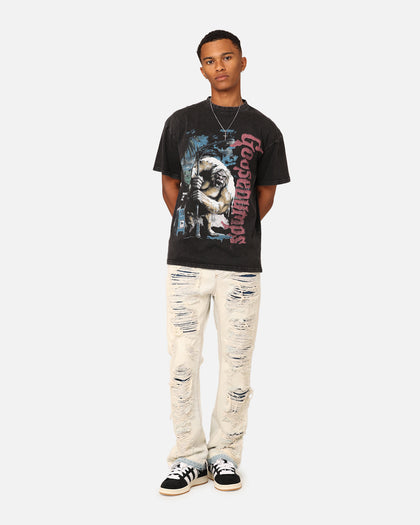 American Thrift X Goosebumps Abominable Snowman Vintage T-Shirt Black Wash