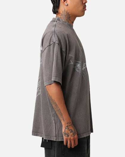 Loiter Lotus Oversized T-Shirt Charcoal Grey
