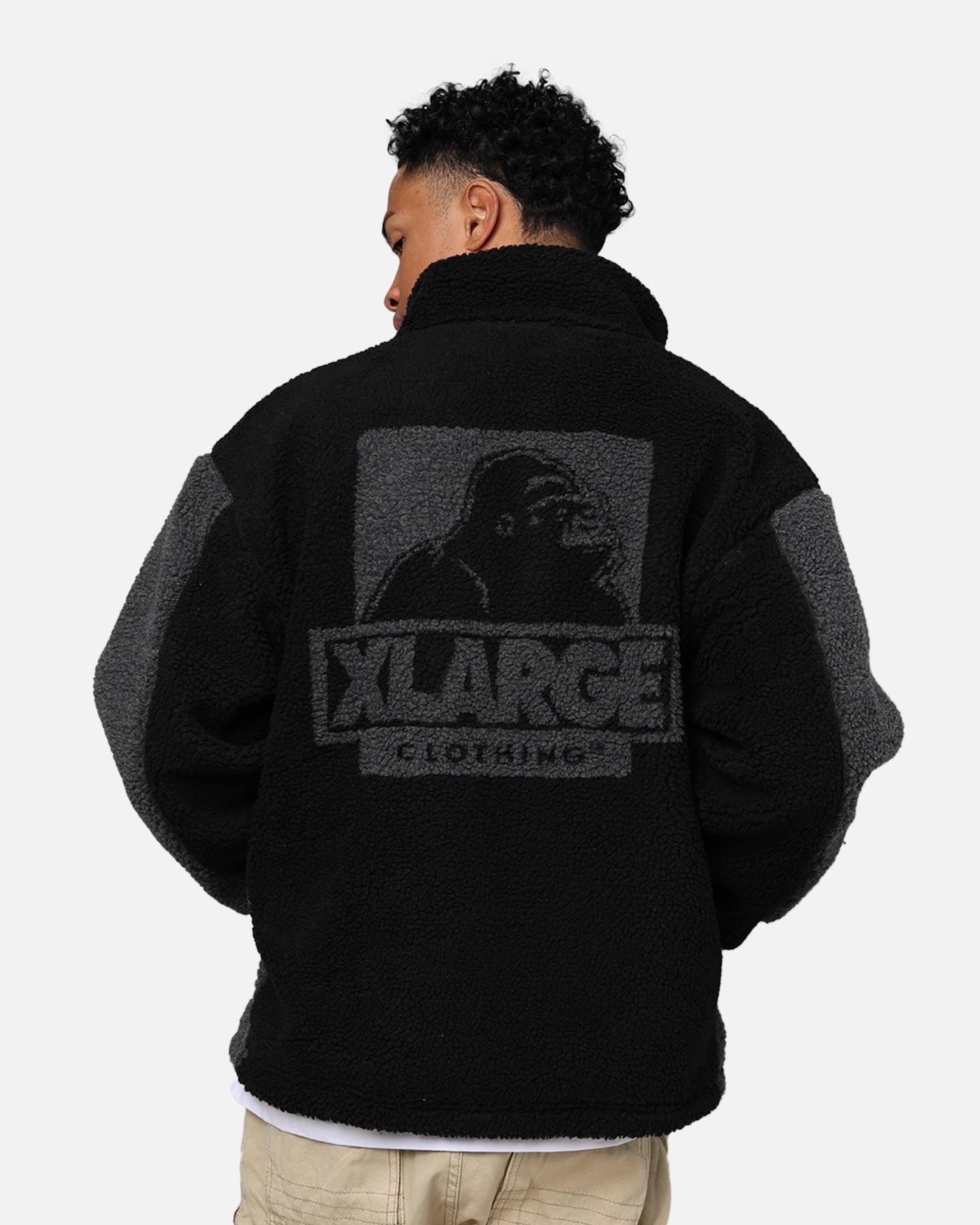 ジャケット・アウター Y's for men jacket Boa Black cotton 3 X-Large Panelled Boa Fleece Jacket Black | Culture Kings