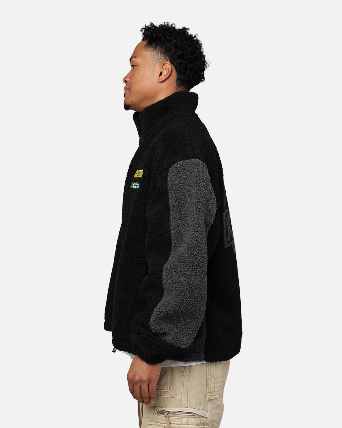 X-Large Panelled Boa Fleece Jacket Black | Culture Kings