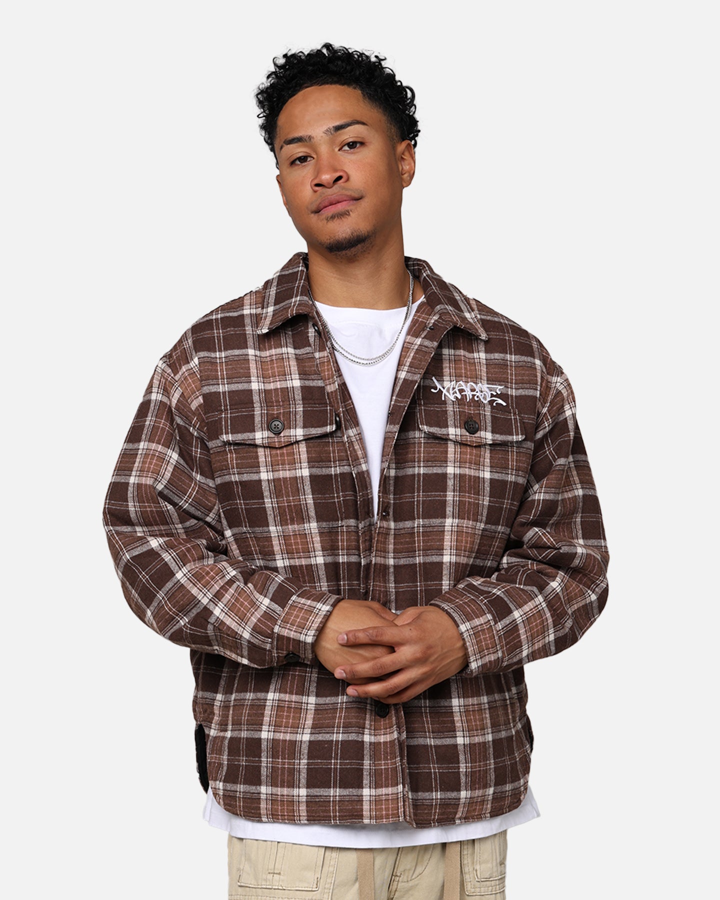 X-Large Quilted Flannel Shirt Brown | Culture Kings