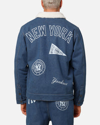 Majestic Athletic New York Yankees Etched Denim Shacket Washed Blue Denim