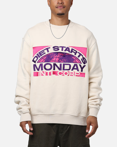 Diet Starts Monday Diet Crop Sweatshirt Crewneck Antique White