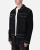 MNML Studded Suede Denim Jacket Black