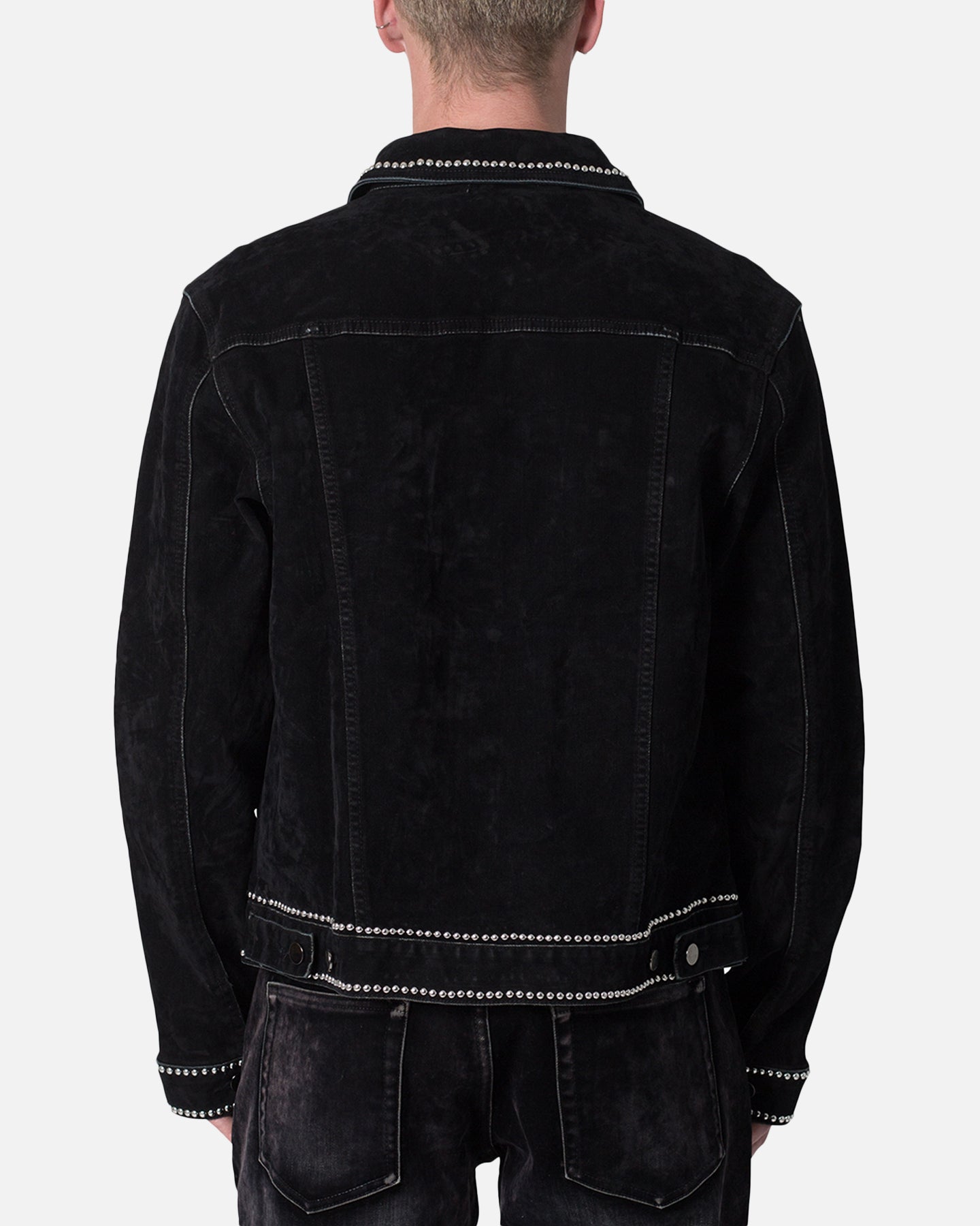 MNML Studded Suede Denim Jacket Black | Culture Kings