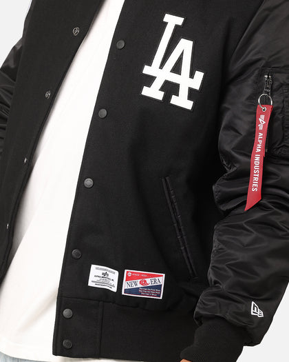 New Era Los Angeles Dodgers Alpha Industries MA-1 Wool Varsity Jacket Black