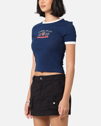 Tommy Jeans Women's TJW Archive Games Ringer T-Shirt Twilight Indigo