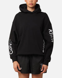 Calvin Klein Women's Multi Placement Logo Hoodie Black
