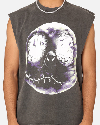 Goat Crew X The Nightmare Before Christmas Jack Skellington Heavyweight Vintage Muscle T-Shirt Black Wash