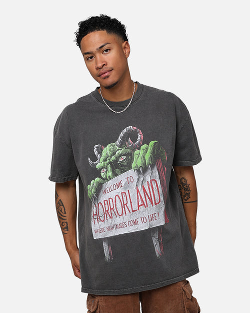 73Studio X Goosebumps Horrorland Heavyweight T-Shirt Black Wash