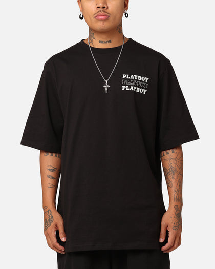 Playboy Bunny Stack T-Shirt Black