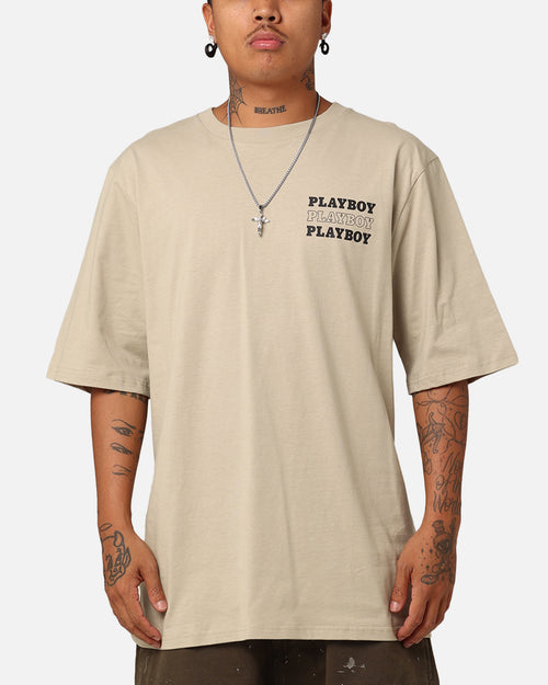 Playboy Bunny Stack T-Shirt Grey