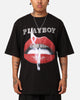 Playboy Diamanté Lips T-Shirt Black