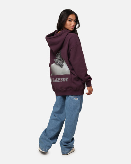 Playboy Diamanté Hoodie Plum