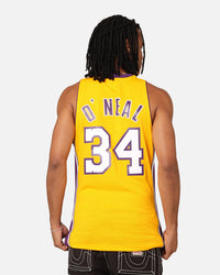 Mitchell & Ness Los Angeles Lakers Shaquille O'Neal '99-00 Home Swing Jersey Yellow