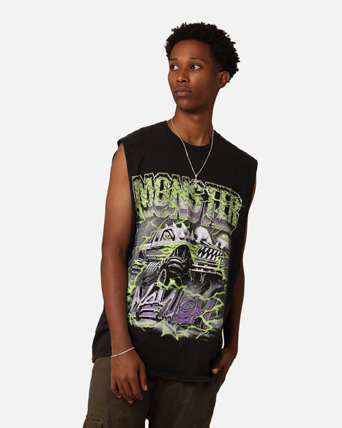 Goat Crew Monster Mayhem Muscle T-Shirt Black Wash