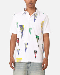 Students Golf Harris Pique Short Sleeve Polo Shirt White