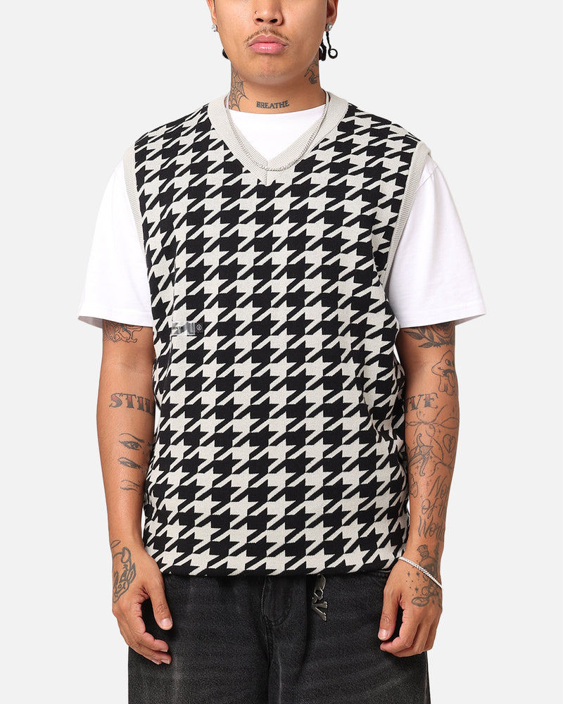 Students Golf Layne Houndstooth Sweater Vest Grey