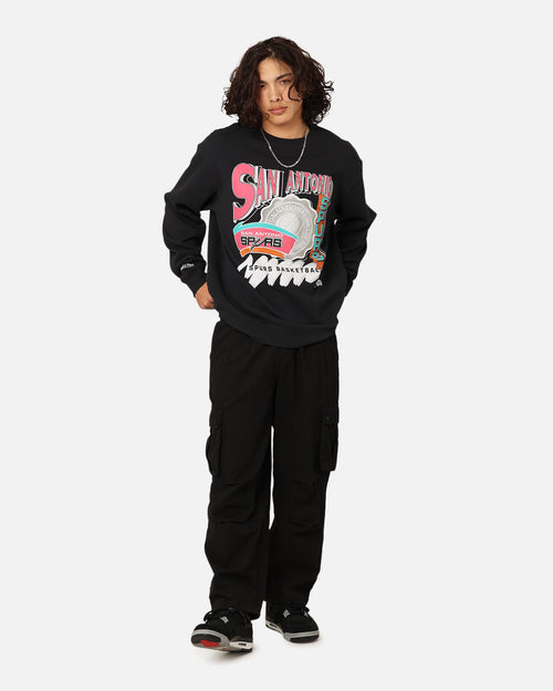 Mitchell & Ness San Antonio Spurs Brush Off Crewneck Black