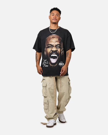 UFC By Goat Crew Jon Jones Big Face Vintage T-Shirt Black Wash