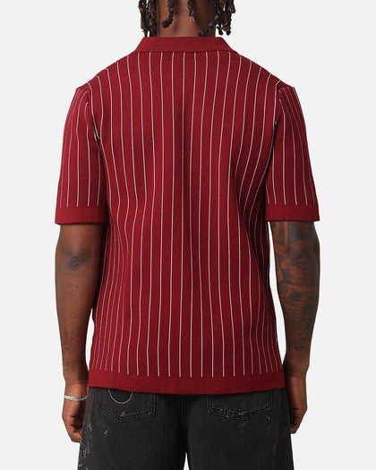 XXIII Nicholas Knit Button Up Shirt Deep Red
