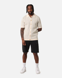 XXIII Nicholas Knit Button Up Shirt Sand/Black