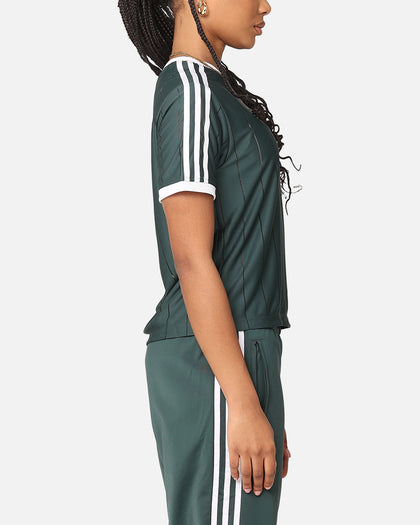 Adidas Women's 3-Stripes Pinstripe T-Shirt Mineral Green