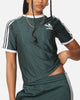 Adidas Women's 3-Stripes Pinstripe T-Shirt Mineral Green