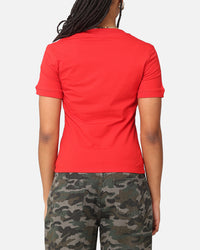 Adidas Women's 3 Stripe V-Neck T-Shirt Better Scarlet